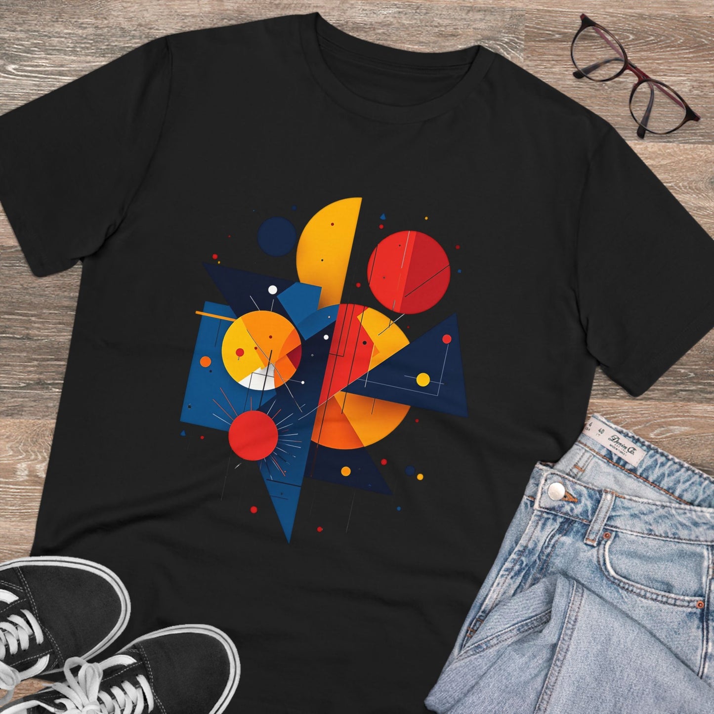 Geometric Harmony - Organic T-Shirt - Black - Unisex