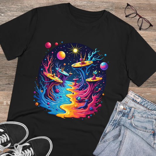 Celestial Brushstrokes - Organic T-Shirt - Black - Unisex