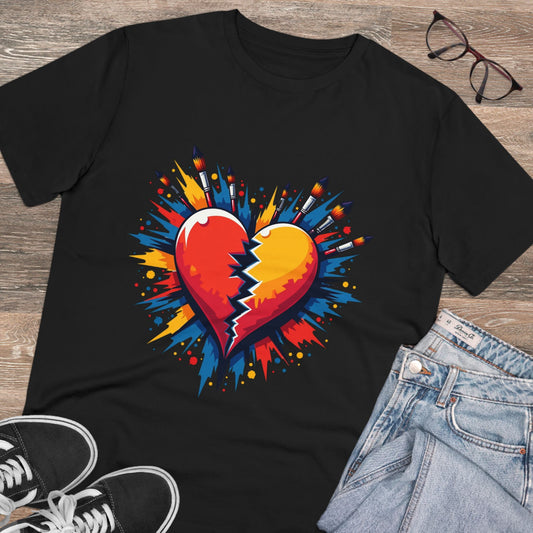 Shattered Heart - Organic T-Shirt - Black - Unisex