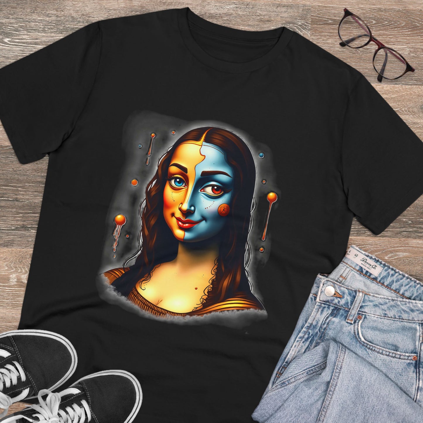 Surreal Mona - Organic T-Shirt - Black - Unisex