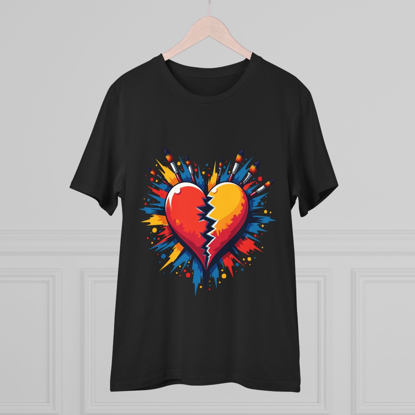 Shattered Heart - Organic T-Shirt - Black - Unisex