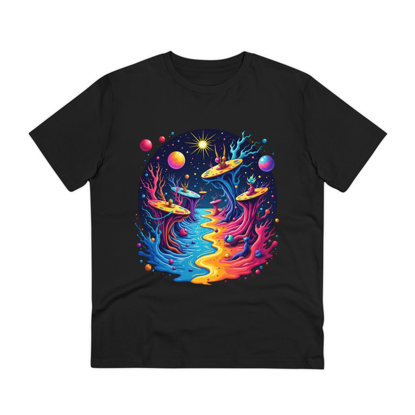 Celestial Brushstrokes - Organic T-Shirt - Black - Unisex