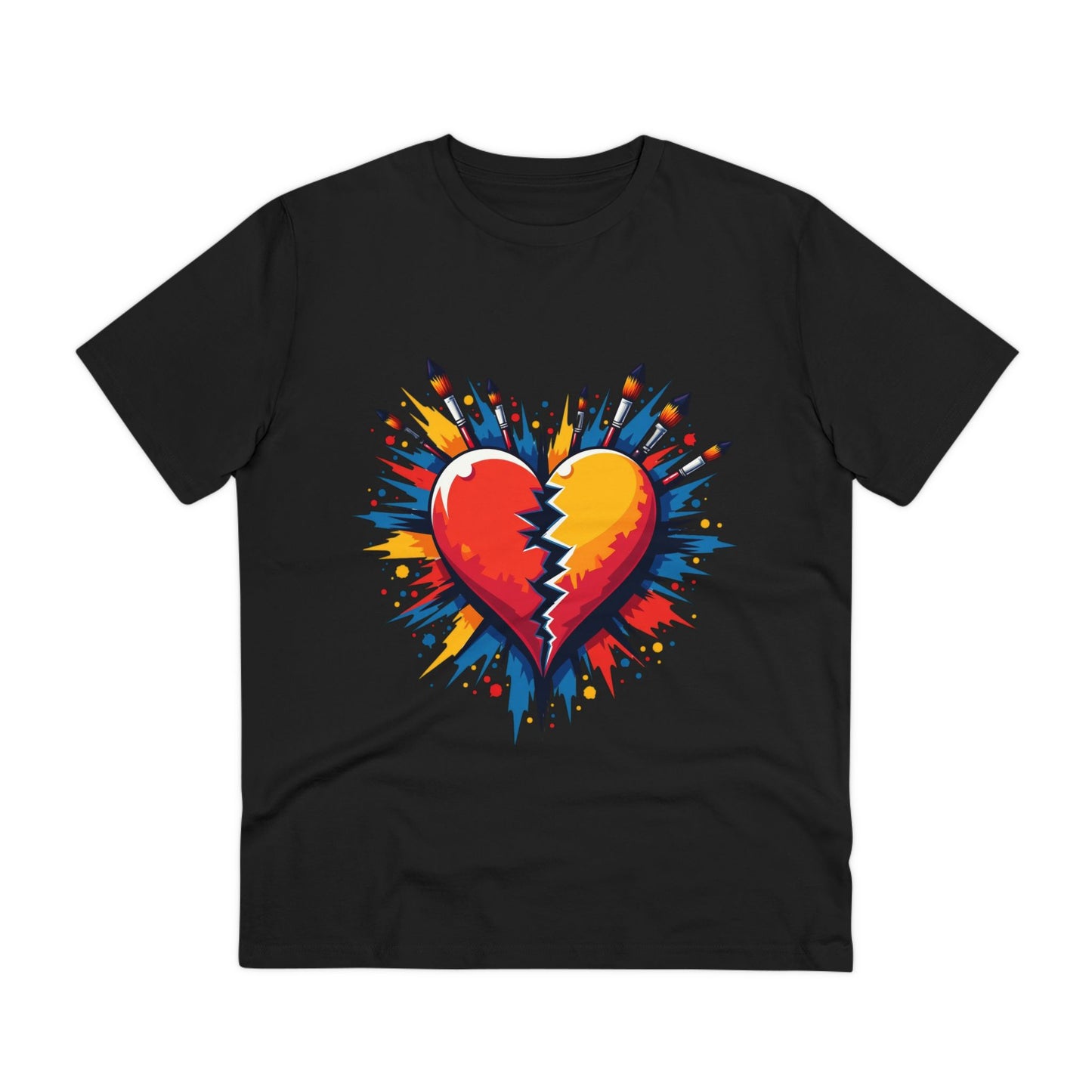 Shattered Heart - Organic T-Shirt - Black - Unisex