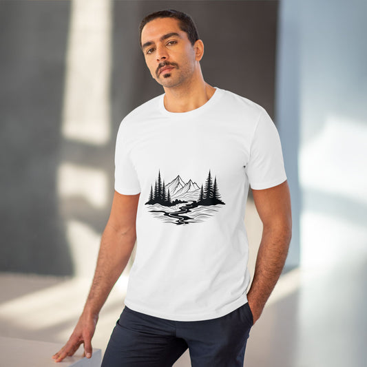 Abstract Landscape - Organic T-shirt - White - Unisex