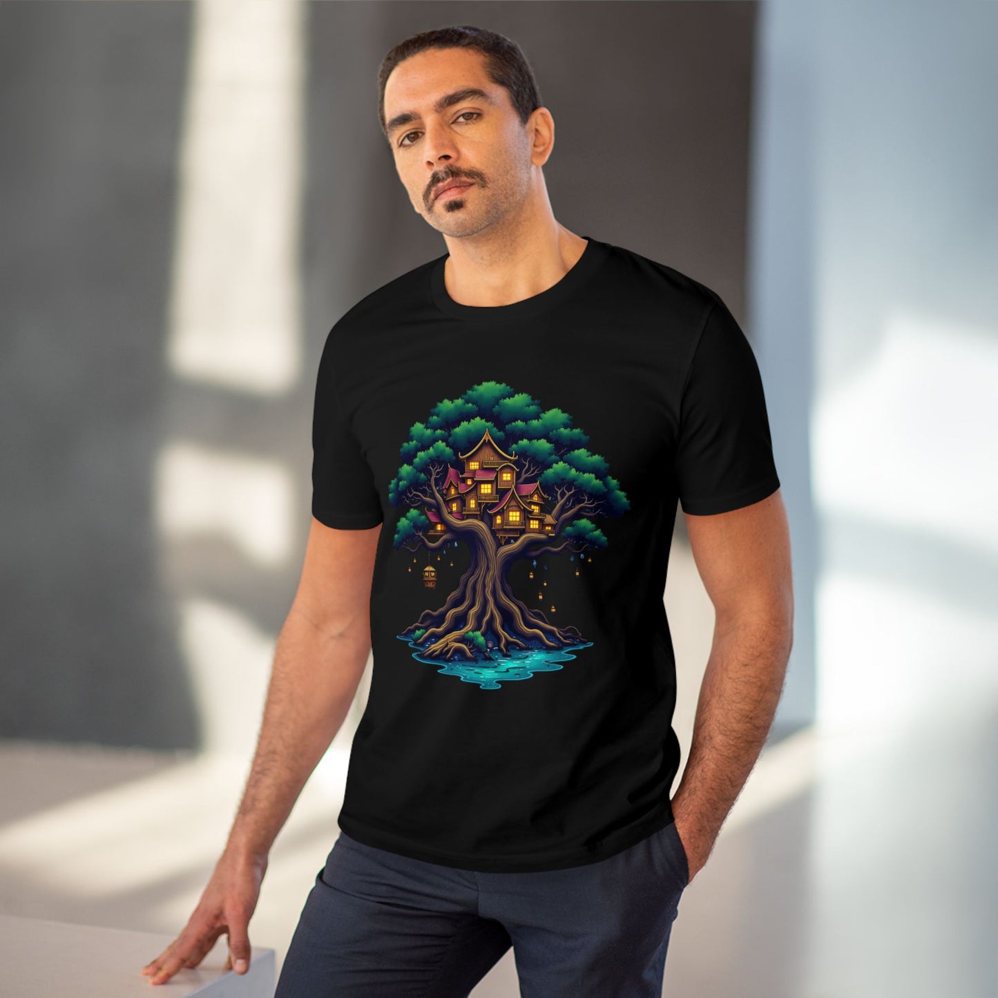 Celestial Village - Organic T-Shirt - Black - Unisex