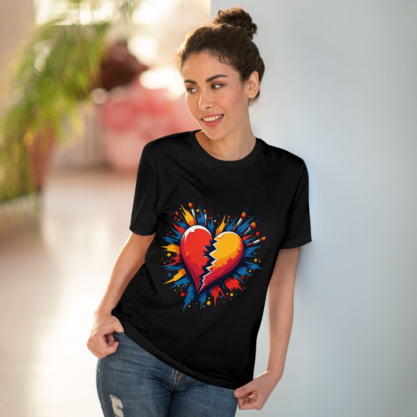 Shattered Heart - Organic T-Shirt - Black - Unisex