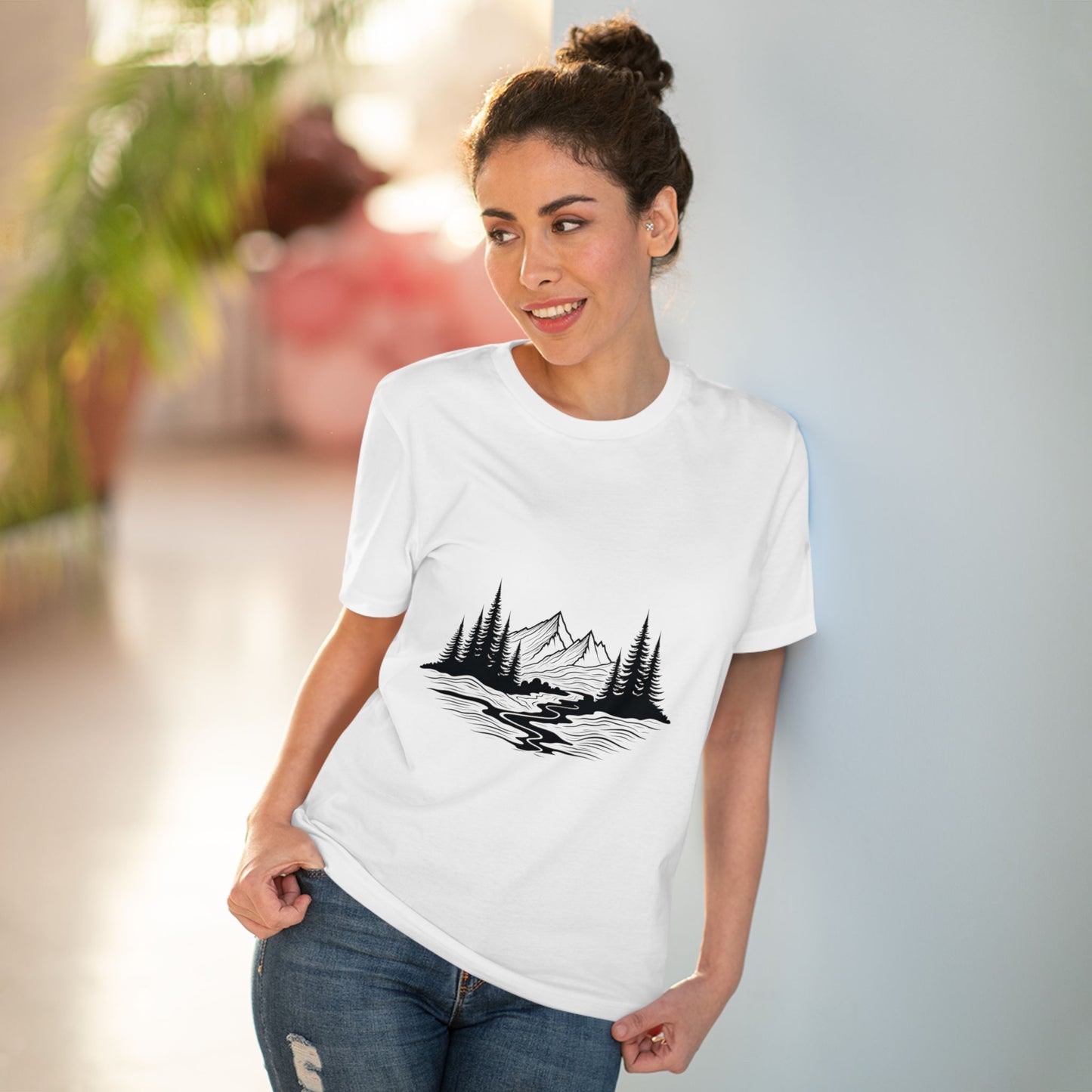 Abstract Landscape - Organic T-shirt - White - Unisex