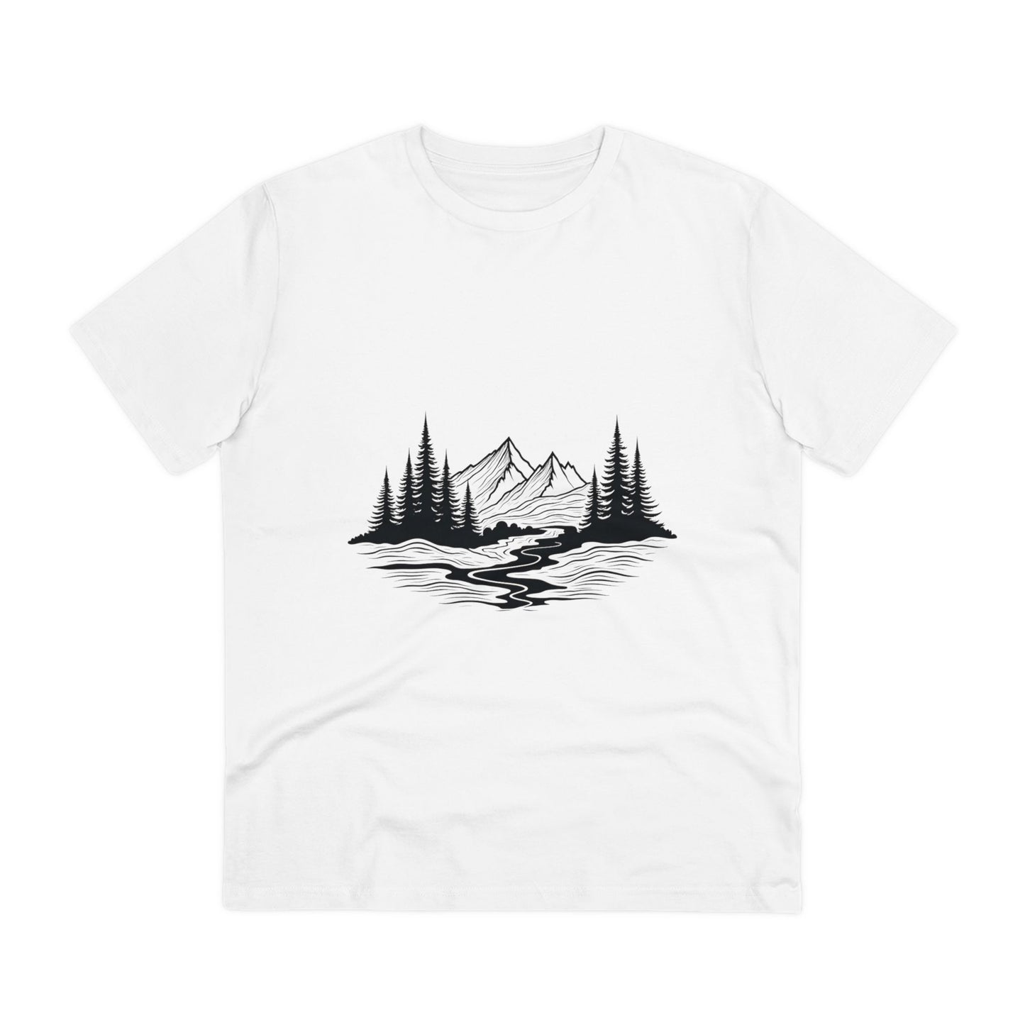 Abstract Landscape - Organic T-shirt - White - Unisex