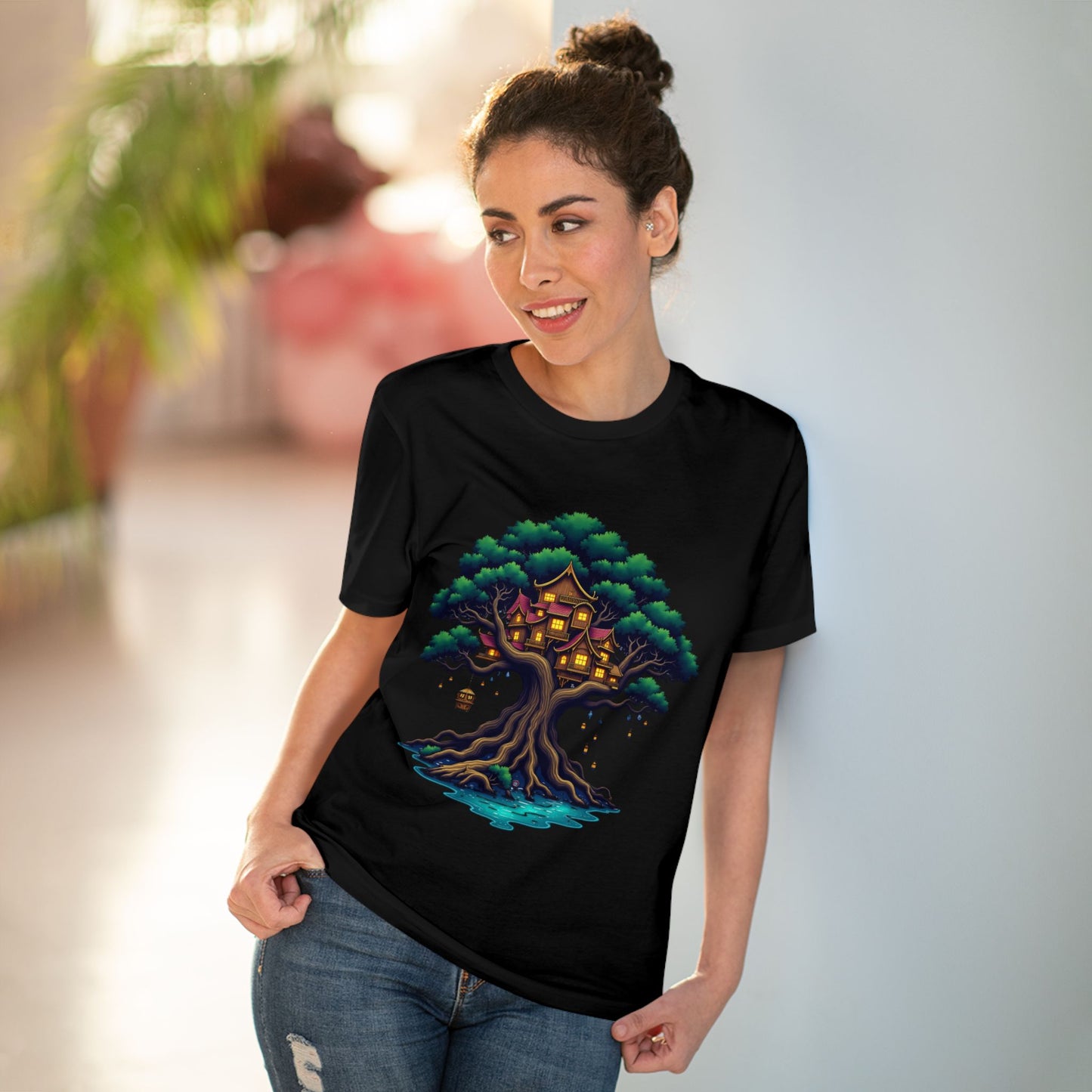 Celestial Village - Organic T-Shirt - Black - Unisex