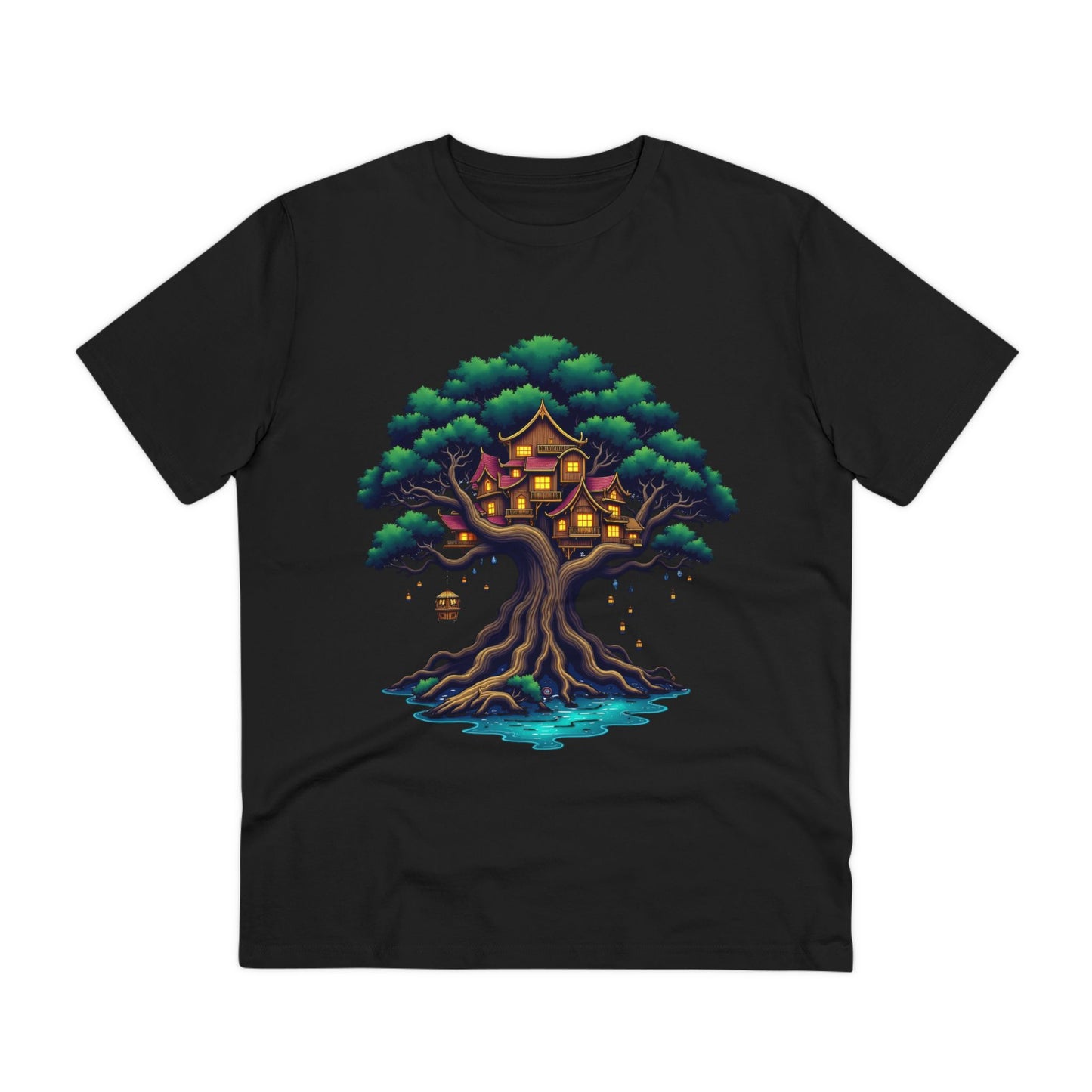 Celestial Village - Organic T-Shirt - Black - Unisex