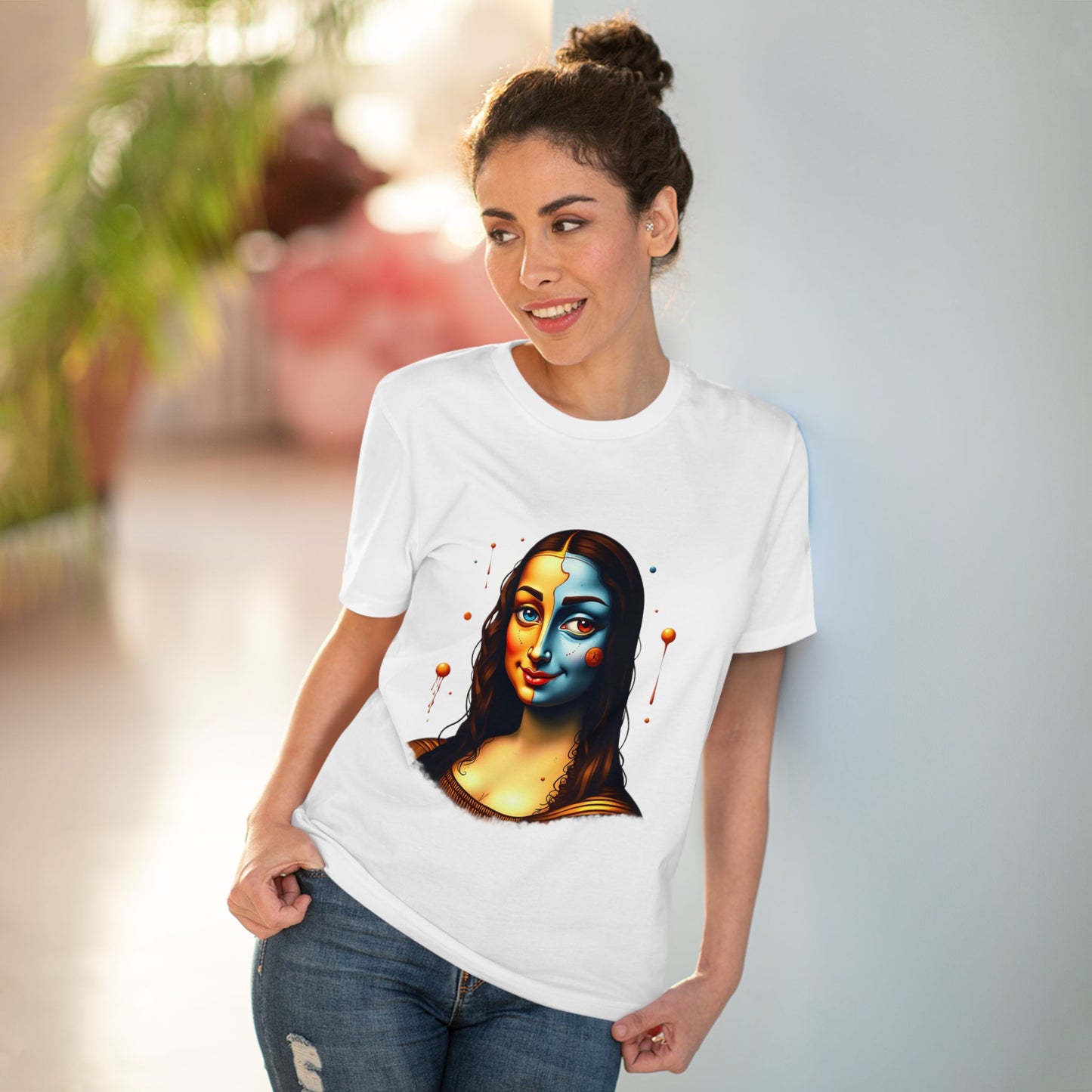 Surreal Mona - Organic T-shirt - White - Unisex